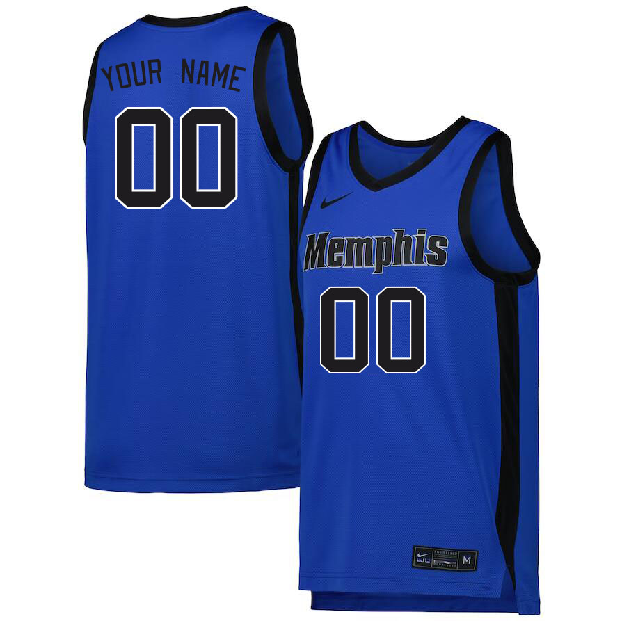 Custom Memphis Tigers Name And Number College Basketball Jerseys Stitched-Blue - Click Image to Close
